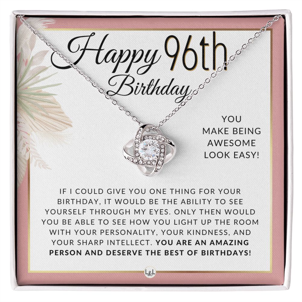 96th Birthday Gift For Her - Necklace For 96 Year Old - Beautiful Woman's Birthday Pendant Jewelry - Liliana and Liam