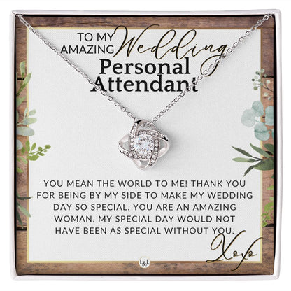 Wedding Personal Attendant Thank You Gift - Wedding Helper, Bridal Concierge, Lady in Waiting , Rustic and Wood Wedding Theme - Liliana and Liam