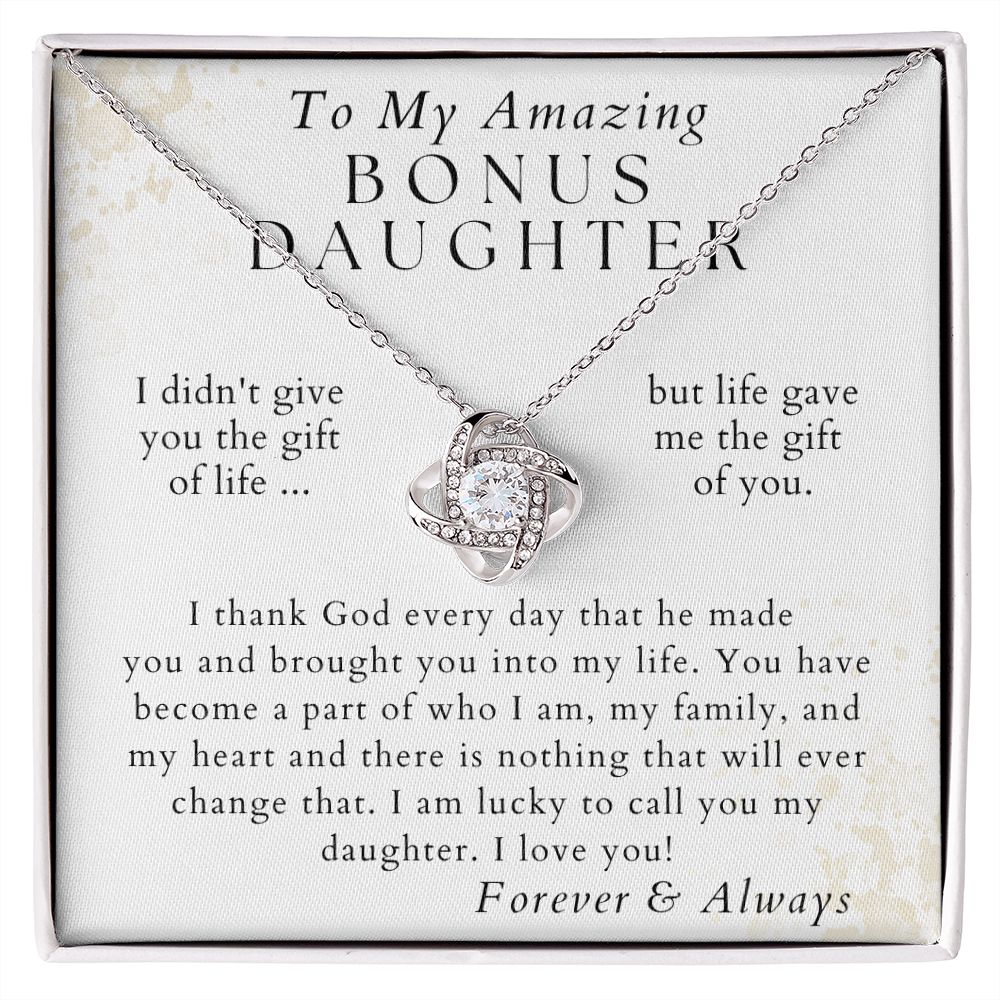 My Family, My Heart -  Gift For Bonus Daughter - From Stepmom or Bonus Mom - Christmas Gifts, Birthday Present for Her, Valentine's Day, Graduation