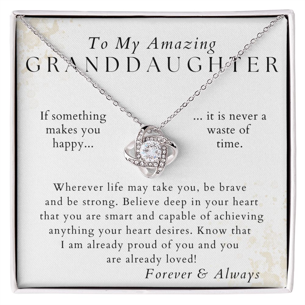Be Brave, Be Strong - Granddaughter Necklace - Gift from Grandpa, Grandma - Birthday, Graduation, Valentines, Christmas Gifts
