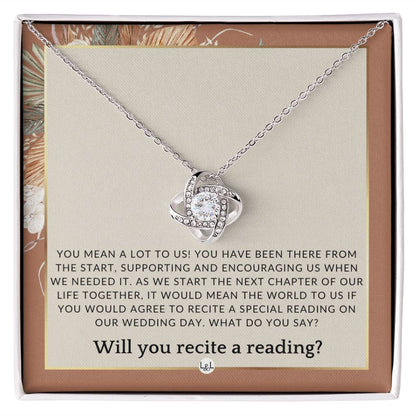 Wedding Ceremony Reader Proposal - Will You Read At Our Wedding - From The Bride and The Groom , Terracotta, Rust And Gold Wedding Theme - Liliana and Liam
