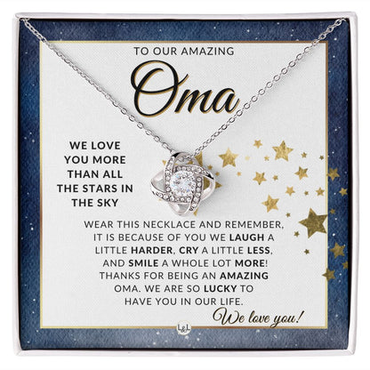 Our Oma Gift - Meaningful Necklace - Great For Mother's Day, Christmas, Her Birthday, Or As An Encouragement Gift - Liliana and Liam