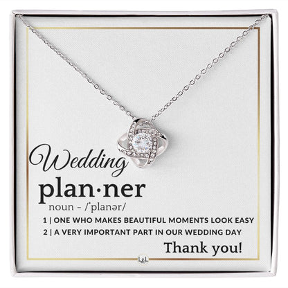 Wedding Event Planner - Thank You Gift From Bride and Groom - Token of Appreciation - Elegant White and Gold Wedding Theme - Liliana and Liam