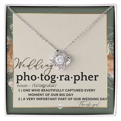 Wedding Photographer Gift - Thank You From Bride & Groom - Gratitude Gift, Token of Appreciation , Sage Green & Boho Wedding Theme - Liliana and Liam
