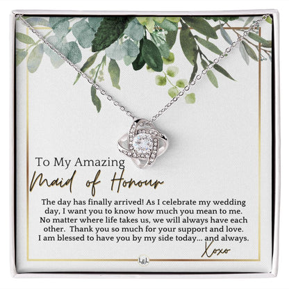 Maid of Honour Gift - On My Wedding Day - Great Wedding Party Thank You Gift From The Bride , White and Green, Eucalyptus Wedding - Liliana and Liam