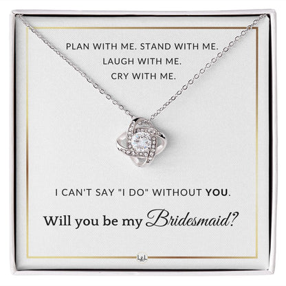 Bridesmaid Proposal - Wedding Party Necklace - Gift From Bride - Will you be my Bridesmaid - Elegant White and Gold Wedding Theme - Liliana and Liam