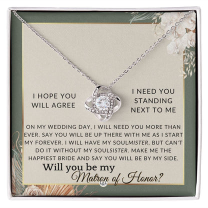 Matron of Honor Proposal Gift - Be My MOH Gift From Bride - By My Side - Wedding Party Accessory , Sage Green & Boho Wedding Theme - Liliana and Liam