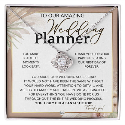 Wedding Event Planner Gift - Thank You From The Couple - Gratitude Gift, Token of Appreciation , Pink Floral and Boho Wedding Theme - Liliana and Liam