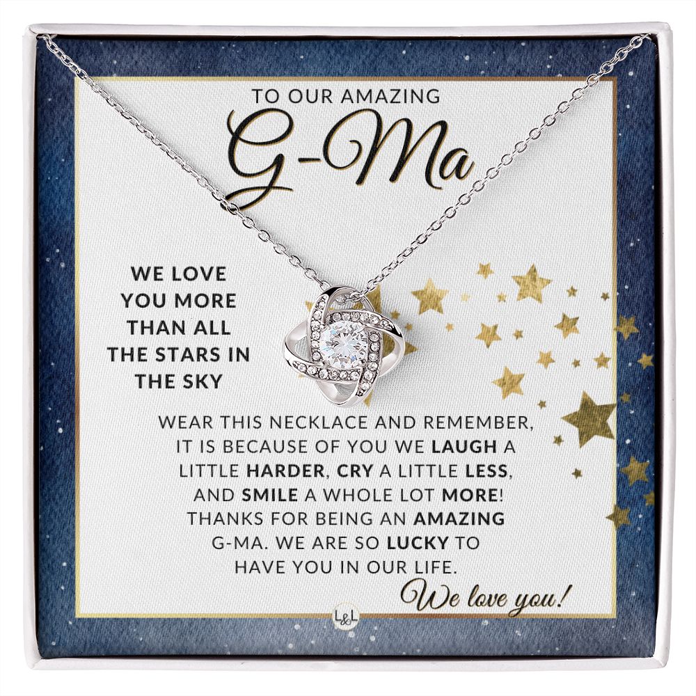 Our G-Ma Gift - Meaningful Necklace - Great For Mother's Day, Christmas, Her Birthday, Or As An Encouragement Gift