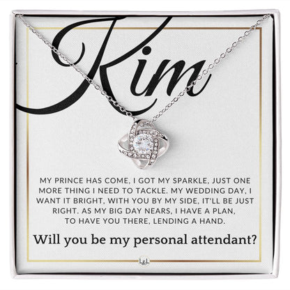 Wedding Personal Attendant Proposal - Hot Mess Without You - Custom Name - Elegant White and Gold Wedding Theme