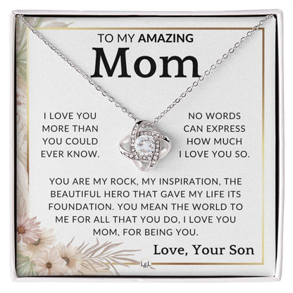Gift for Mom, From Son - My Rock - To Mother, From Son - Beautiful Women's Pendant Necklace - Great For Mother's Day, Christmas, or Her Birthday - Liliana and Liam