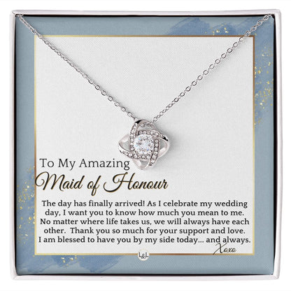 Maid of Honour Gift - On My Wedding Day - Great Wedding Party Thank You Gift From The Bride , Dusty Blue And Gold Wedding Theme - Liliana and Liam