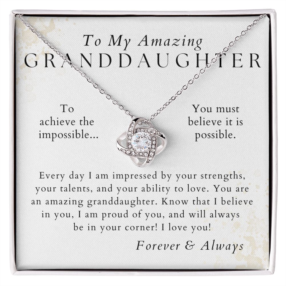 I Believe In You - Granddaughter Necklace - Gift from Grandpa, Grandma - Birthday, Graduation, Valentines, Christmas Gifts