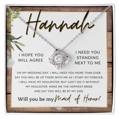 Maid of Honor Proposal, Custom Name - Be My Maid Of Honor, MOH Gift From Bride, Be By My Side , Rustic and Wood Wedding Theme