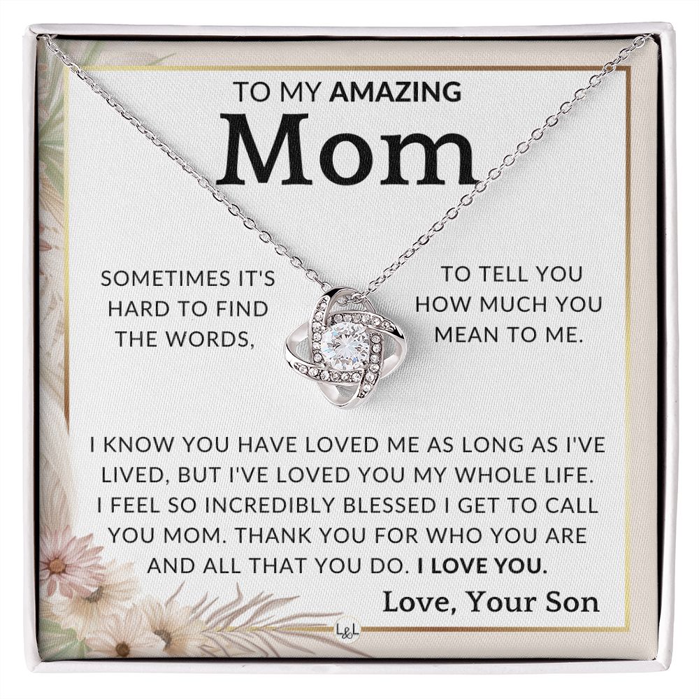 Gift for Mom, From Son - For All That You Do - To Mother, From Son - Beautiful Women's Pendant Necklace - Great For Mother's Day, Christmas, or Her Birthday