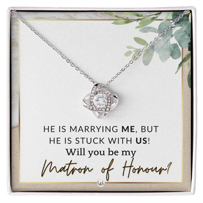 Matron of Honour Proposal Gift - Be My MOH Gift From Bride - Wedding Party - Stuck With Us , Beach and Destination Wedding Theme - Liliana and Liam