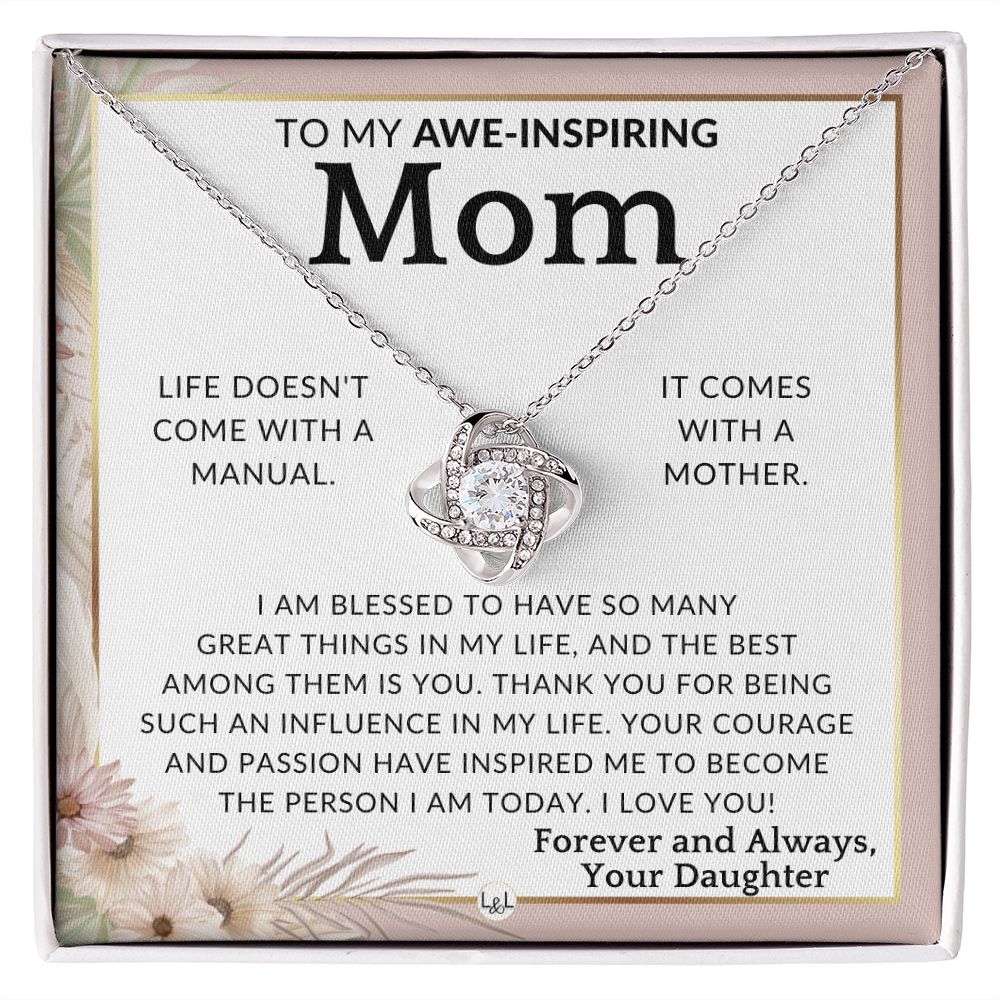 Gift for Mom - I'm Blessed - To Mother, From Daughter - Beautiful Women's Pendant Necklace - Great For Mother's Day, Christmas, or Her Birthday
