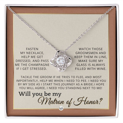 Matron of Honor Proposal Gift - Unique Be My MOH Gift From Bride - I Need You - Wedding Party , Terracotta, Rust And Gold Wedding Theme - Liliana and Liam