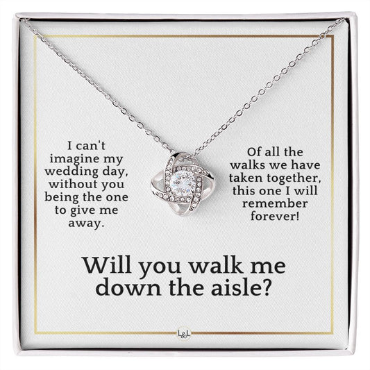 Will You Walk Me Down The Aisle - Give Me Away Proposal - Elegant White and Gold Wedding Theme