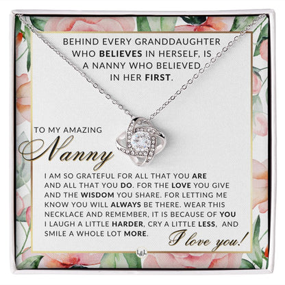 Elegant Nanny Pendant Necklace with Gratitude Note: Special Gift for Your Nanny - Liliana and Liam