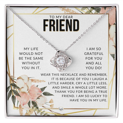 Dear Friend Gift - Beautiful Women's Pendant - From Best Friends - Great For Mother's Day, Christmas, or Birthday - Liliana and Liam