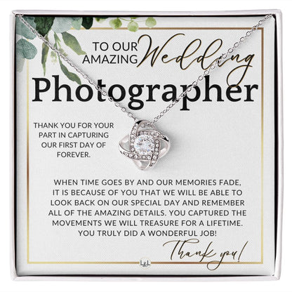 Wedding Photographer Gift - Thank You From The Couple - Gratitude Gift, Token of Appreciation , White and Green, Eucalyptus Wedding - Liliana and Liam
