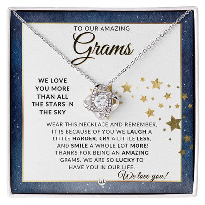 Our Grams Gift - Meaningful Necklace - Great For Mother's Day, Christmas, Her Birthday, Or As An Encouragement Gift - Liliana and Liam