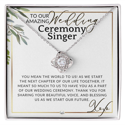Wedding Ceremony Singer - Great Thank You Gift From Bride and Groom - Gratitude & Appreciation , White and Green, Eucalyptus Wedding - Liliana and Liam