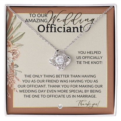 Officiant Gift - Thank You Thank You For Marrying Us - Female Wedding Officiant or Pastor Gift , Terracotta, Rust And Gold Wedding Theme - Liliana and Liam