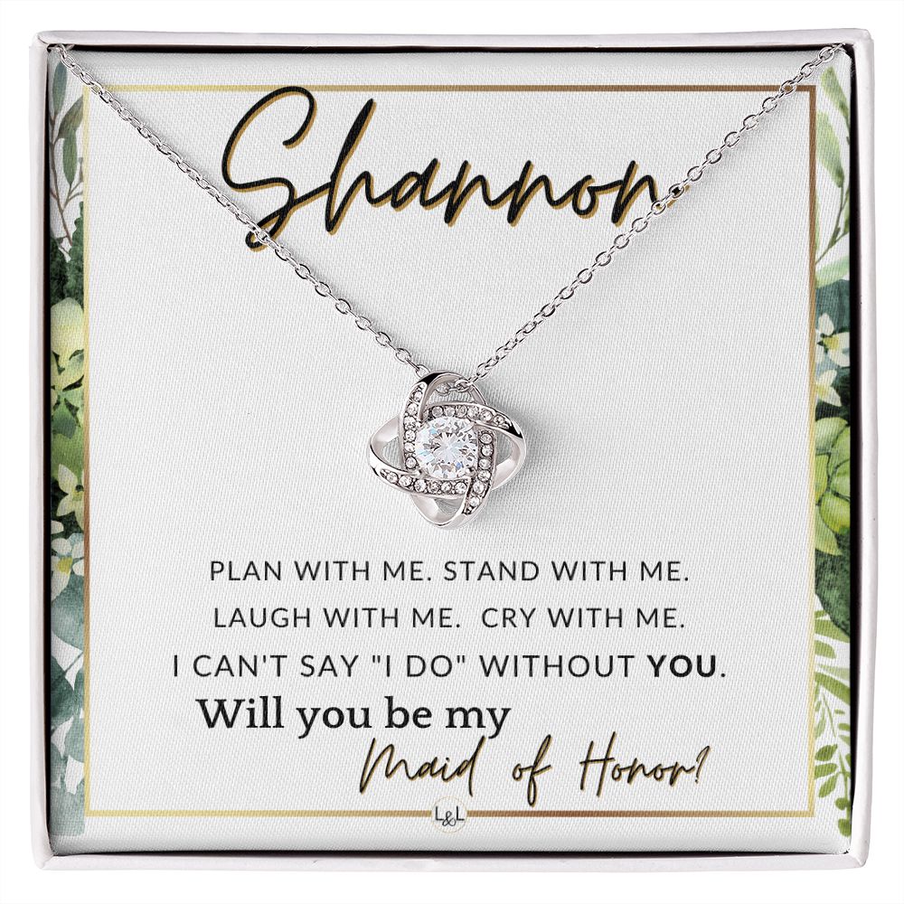 Maid of Honor Proposal, Custom Name - Be My Maid Of Honor, MOH Gift From Bride - Plan With Me , White and Green, Eucalyptus Wedding