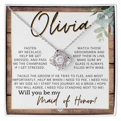 Maid of Honor Proposal, Custom Name - Be My Maid Of Honor, MOH Gift From Bride, I Need YOU , Rustic and Wood Wedding Theme
