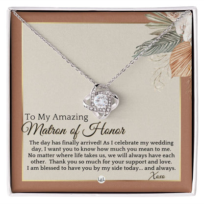 Matron of Honor Thank You Gift - On My Wedding Day MOH Gift From Bride - Wedding Party Accessory , Terracotta, Rust And Gold Wedding Theme - Liliana and Liam