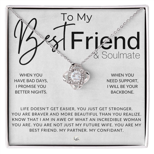 My Best Friend, My Soulmate - Thoughtful and Romantic Gift for Her - Soulmate Necklace - Christmas, Valentine's, Birthday or Anniversary Gifts