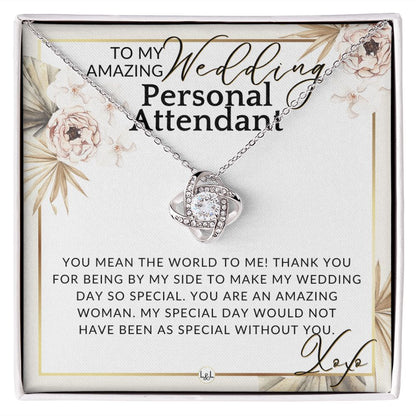 Wedding Personal Attendant Thank You Gift - Wedding Helper, Bridal Concierge, Lady in Waiting , Pink Floral and Boho Wedding Theme - Liliana and Liam