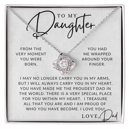 Proudest Dad - To My Daughter (From Dad) - Father to Daughter Gift - Christmas Gifts, Birthday Present, Graduation Necklace, Valentine's Day