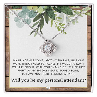 Wedding Personal Attendant Proposal - Will You Be My Helper, Bridal Concierge, Lady in Waiting , Rustic and Wood Wedding Theme - Liliana and Liam