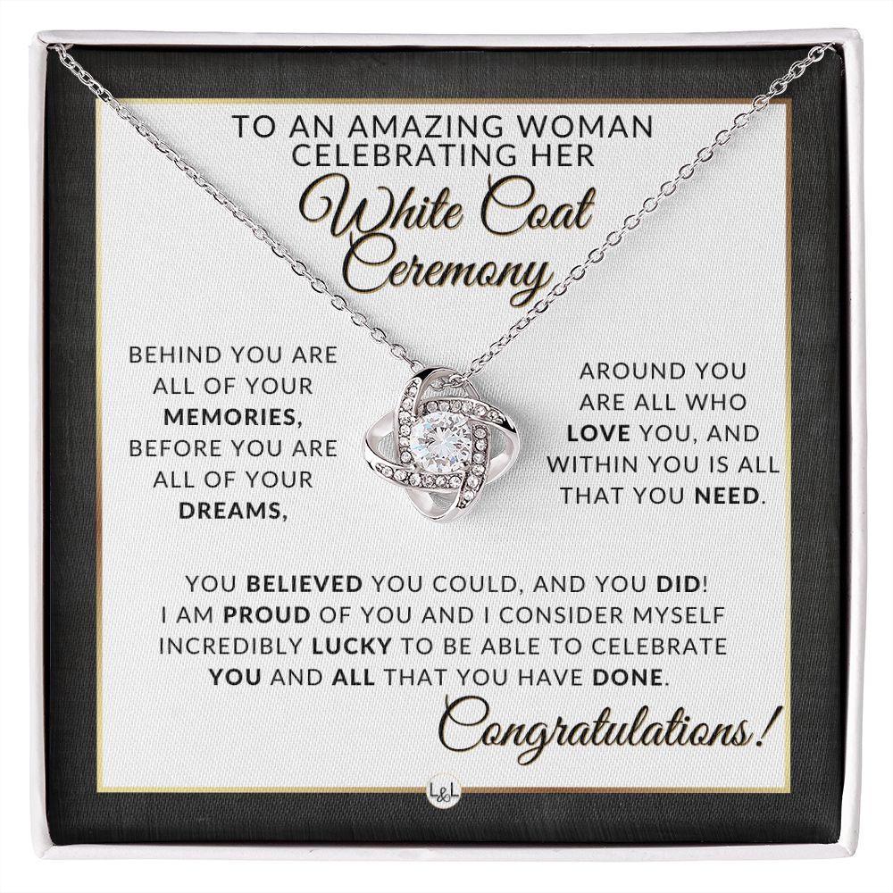 White Coat Ceremony Necklace for the Aspiring Medical Professional - Pharmacy School, Nurse, Vet, Dentist, Veterinarian, Physical Therapy Graduation