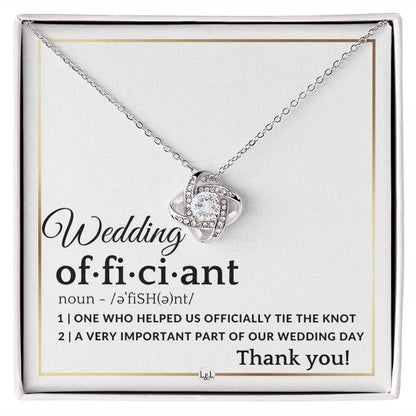 Officiant Gift - Thank You - Female Officiant Gift - Elegant White and Gold Wedding Theme