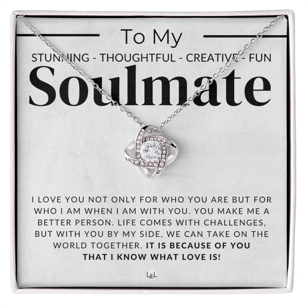 My Stunning Soulmate - Thoughtful and Romantic Gift for Her - Soulmate Necklace - Christmas, Valentine's, Birthday or Anniversary Gifts