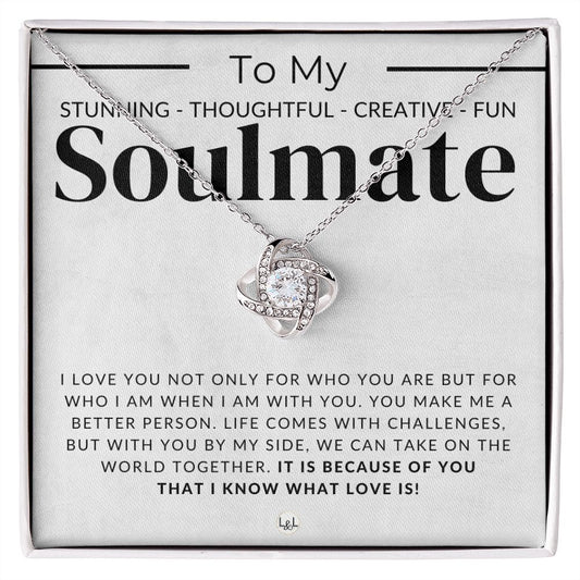 My Stunning Soulmate - Thoughtful and Romantic Gift for Her - Soulmate Necklace - Christmas, Valentine's, Birthday or Anniversary Gifts