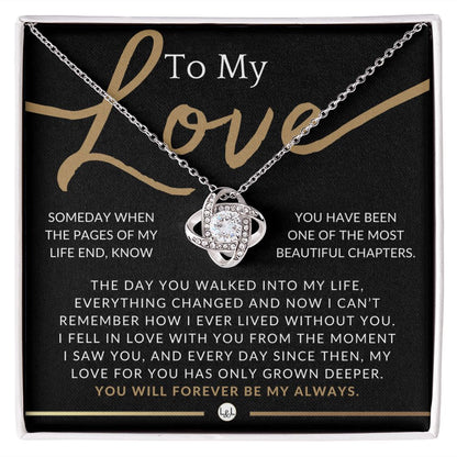 From The Moment I Saw You - Elegant Knot Pendent Necklace - Gift For Her - Liliana and Liam