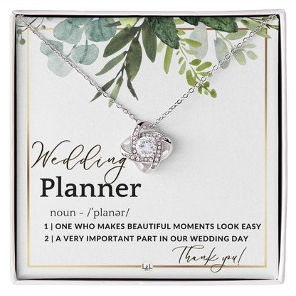 Wedding Event Planner Gift - Thank You From Bride & Groom - Gratitude Gift, Token of Appreciation , White and Green, Eucalyptus Wedding - Liliana and Liam