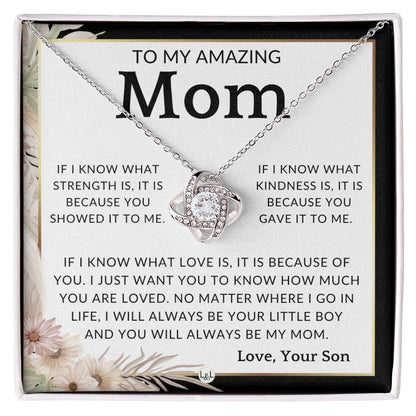 Gift for Mom, From Son - Because You - To Mother, From Son - Beautiful Women's Pendant Necklace - Great For Mother's Day, Christmas, or Her Birthday - Liliana and Liam