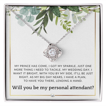 Wedding Personal Attendant Proposal - Will You Be My Helper, Bridal Concierge, Lady in Waiting , White and Green, Eucalyptus Wedding - Liliana and Liam