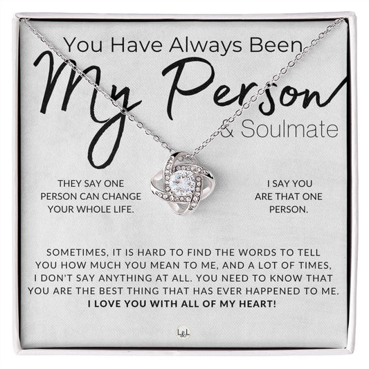My Person & Soulmate - Thoughtful and Romantic Gift for Her - Soulmate Necklace - Christmas, Valentine's, Birthday or Anniversary Gifts