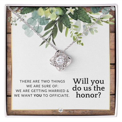 Wedding Officiant Proposal - Female Wedding Officiant, Pastor, Celebrants - Do Us The Honor , Rustic and Wood Wedding Theme - Liliana and Liam