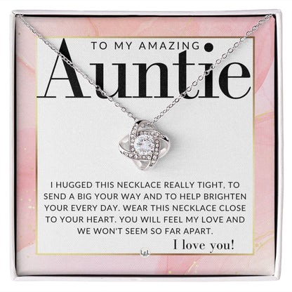 Gift For Your Auntie - Present for Auntie From Niece or Nephew - Pendant Necklace - Great For Christmas, Her Birthday, Or As An Encouragement Gift - Liliana and Liam