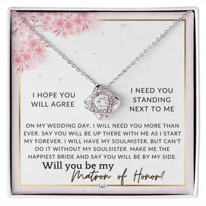 Matron of Honor Proposal Gift - Be My MOH Gift From Bride - By My Side - Wedding Party Accessory , Pink Floral and Boho Wedding Theme - Liliana and Liam