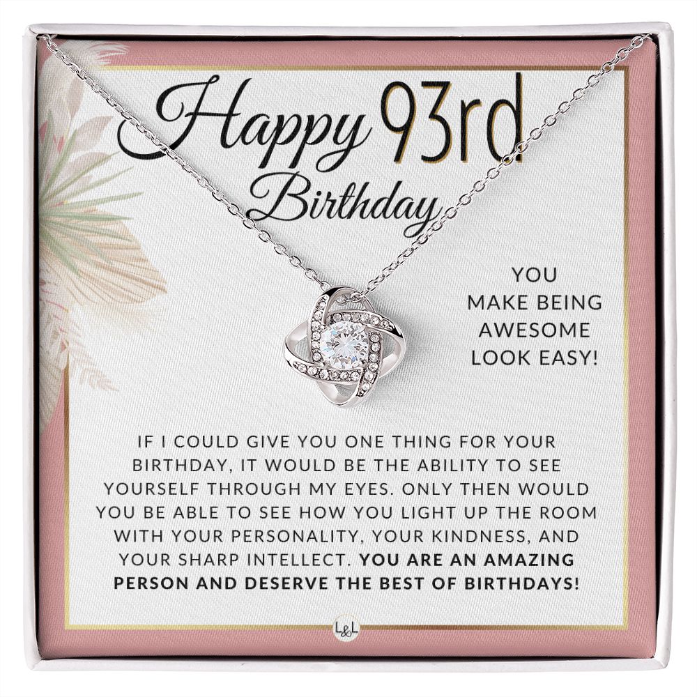 93rd Birthday Gift For Her - Necklace For 93 Year Old - Beautiful Woman's Birthday Pendant Jewelry