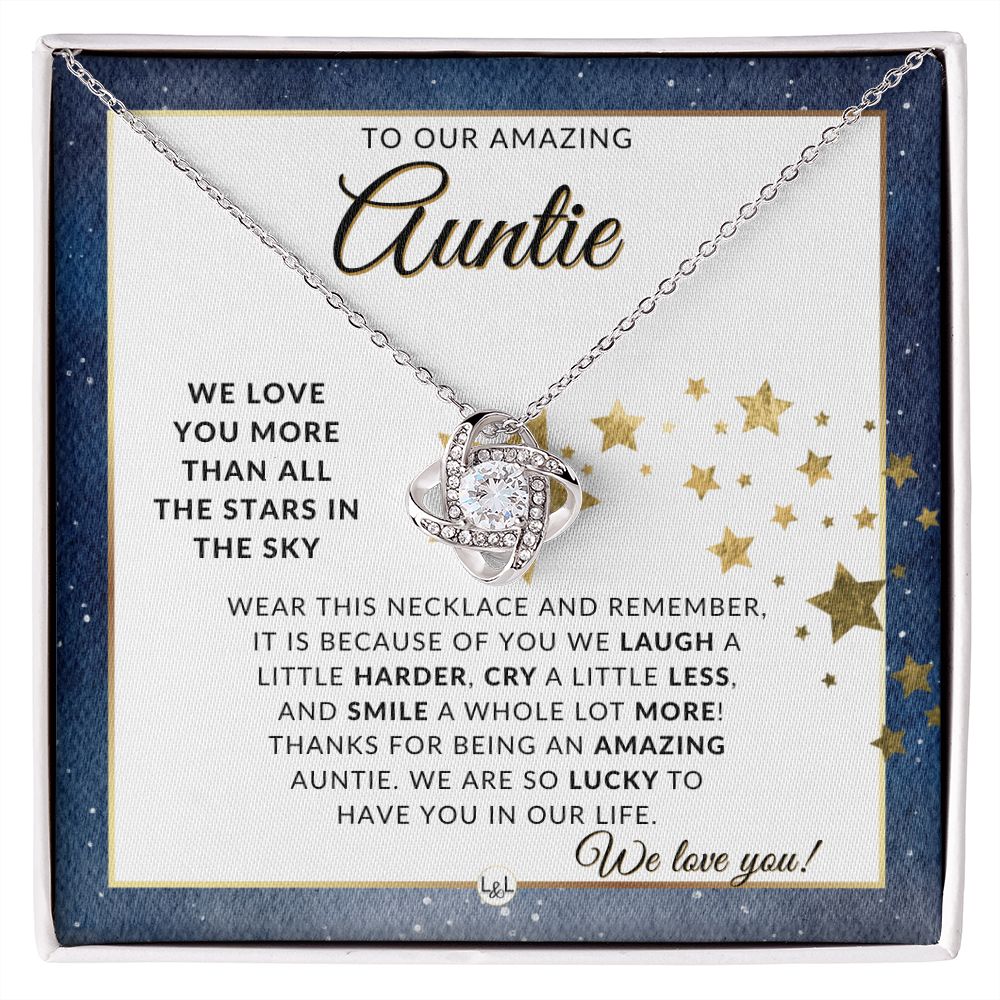 Auntie Gift, From The Kids - Meaningful Necklace - Great For Mother's Day, Christmas, Her Birthday, Or As An Encouragement Gift